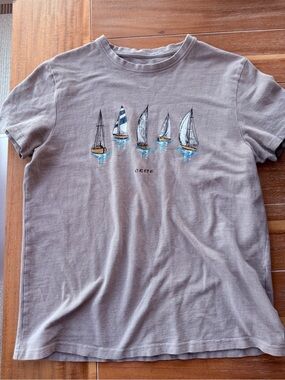Crete Sailboat Graphic Short Sleeve Tee - Light Brown